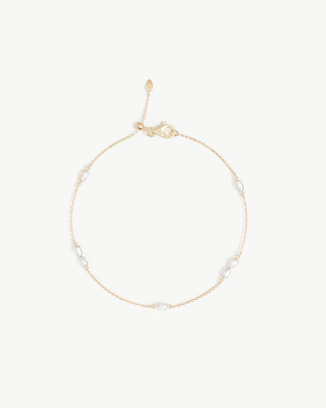 9k Solid Gold Serene Dreams Pearl Bracelet