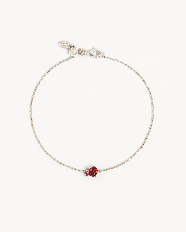 Sterling Silver Kindred Birthstone Bracelet - January