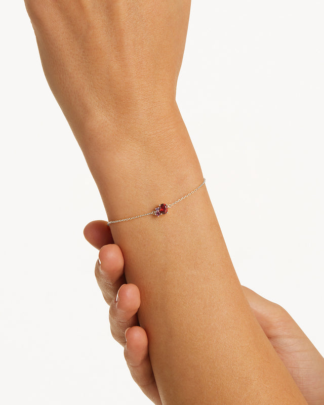 Sterling Silver Kindred Birthstone Bracelet - January