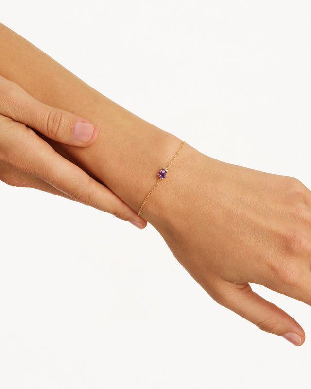 18k Gold Vermeil Kindred Birthstone Bracelet - February