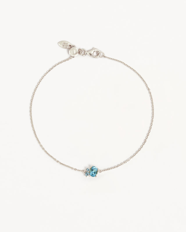 Sterling Silver Kindred Birthstone Bracelet - March