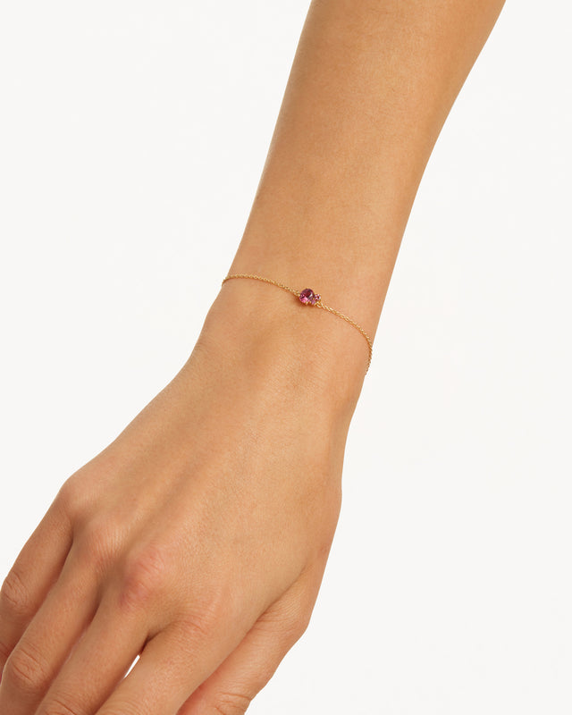 18k Gold Vermeil Kindred Birthstone Bracelet - July