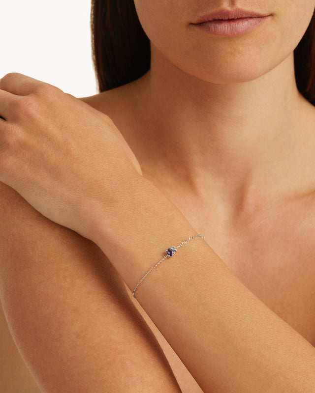 Sterling Silver Kindred Birthstone Bracelet - September