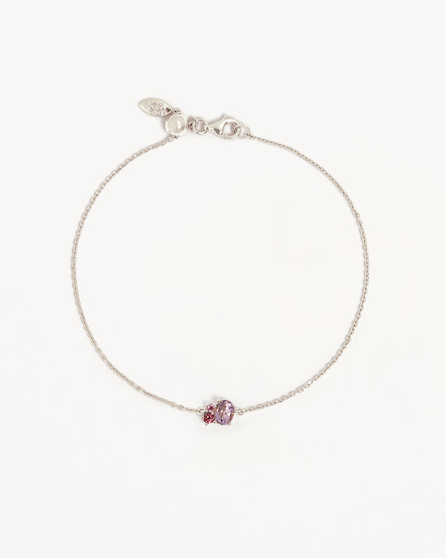 Sterling Silver Kindred Birthstone Bracelet - October