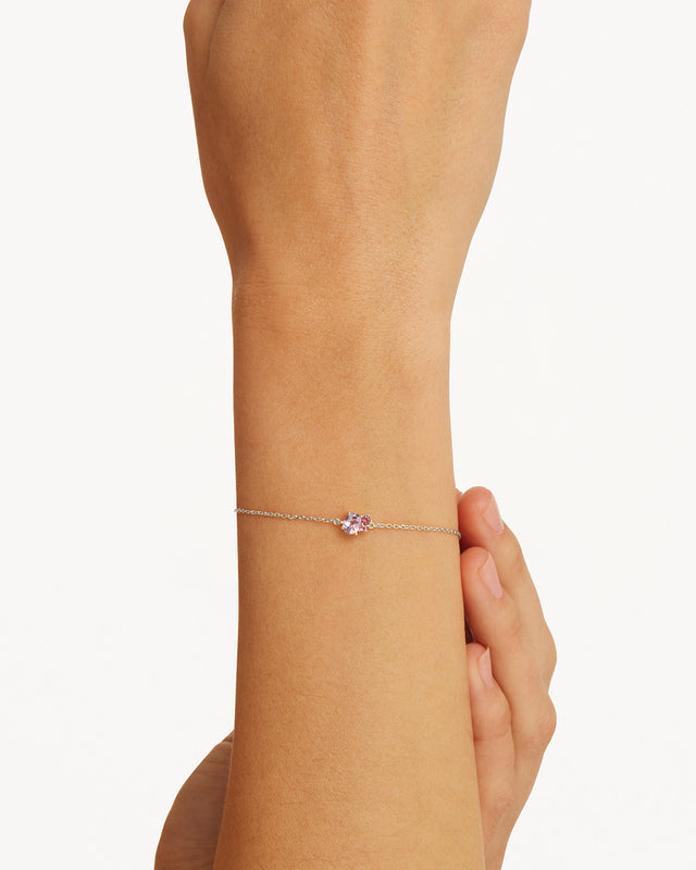 Sterling Silver Kindred Birthstone Bracelet - October