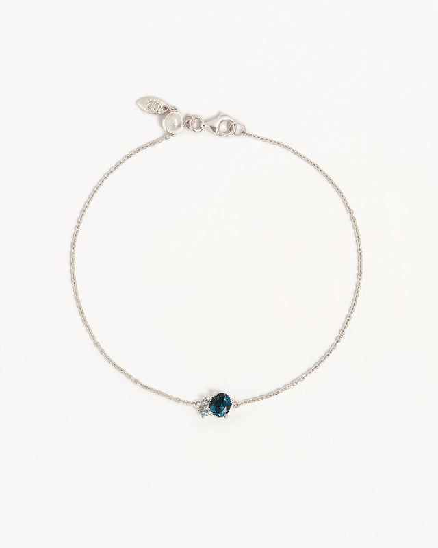 Sterling Silver Kindred Birthstone Bracelet - December