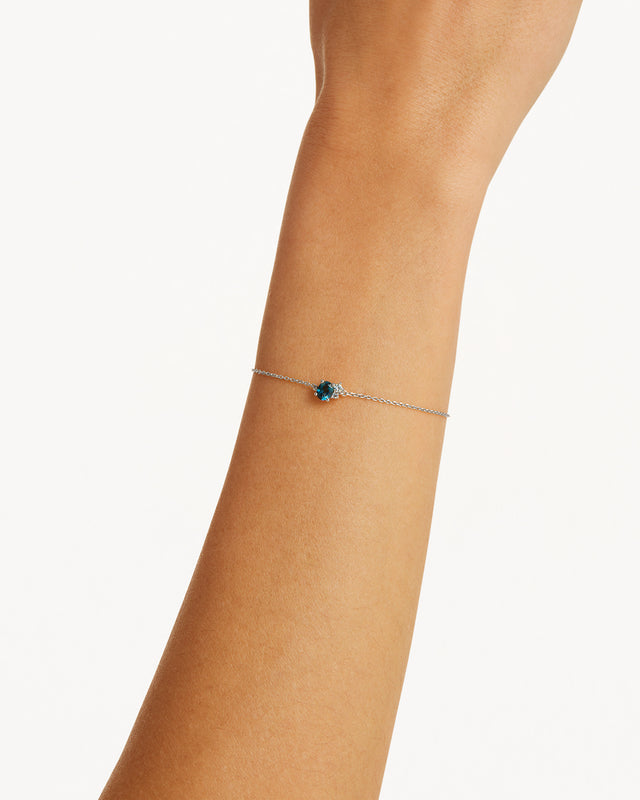 Sterling Silver Kindred Birthstone Bracelet - December