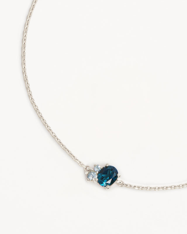 Sterling Silver Kindred Birthstone Bracelet - December