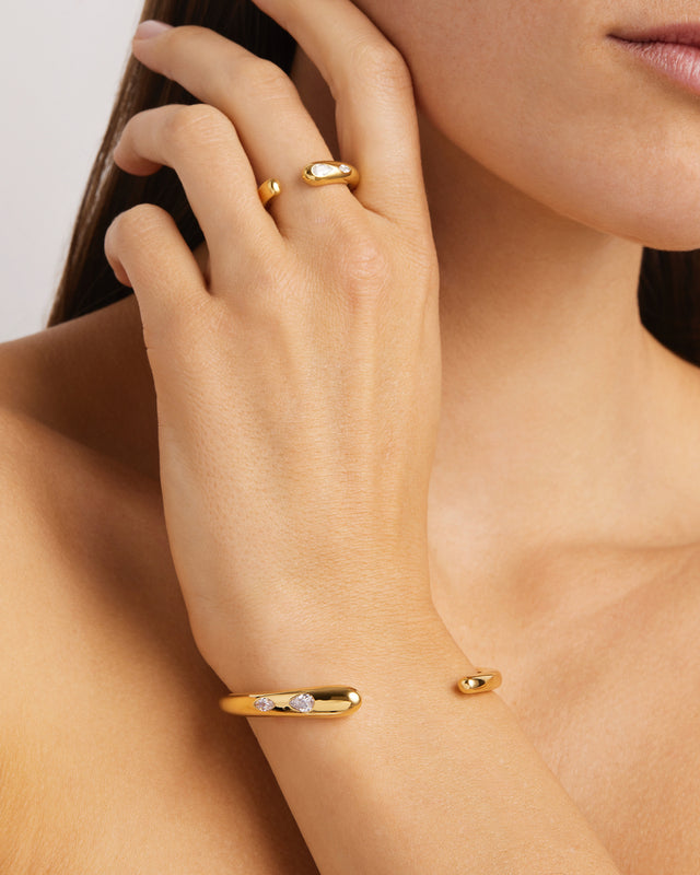 18k Gold Vermeil Dewdrop Cuff