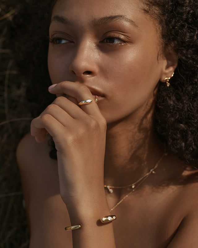 18k Gold Vermeil Dewdrop Cuff