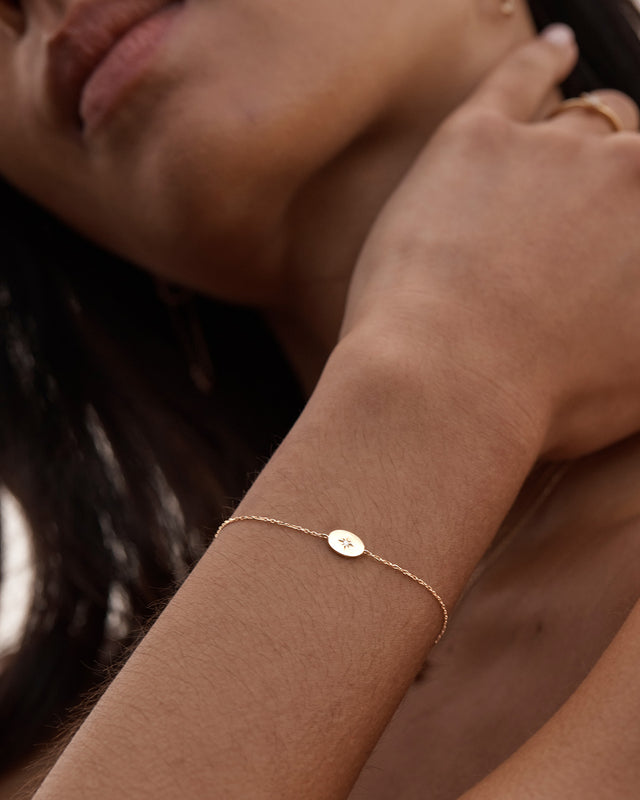 14k Solid Gold Shine Your Light Lab-Grown Diamond Bracelet