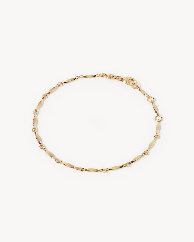 18k Gold Vermeil Leaf Chain Bracelet