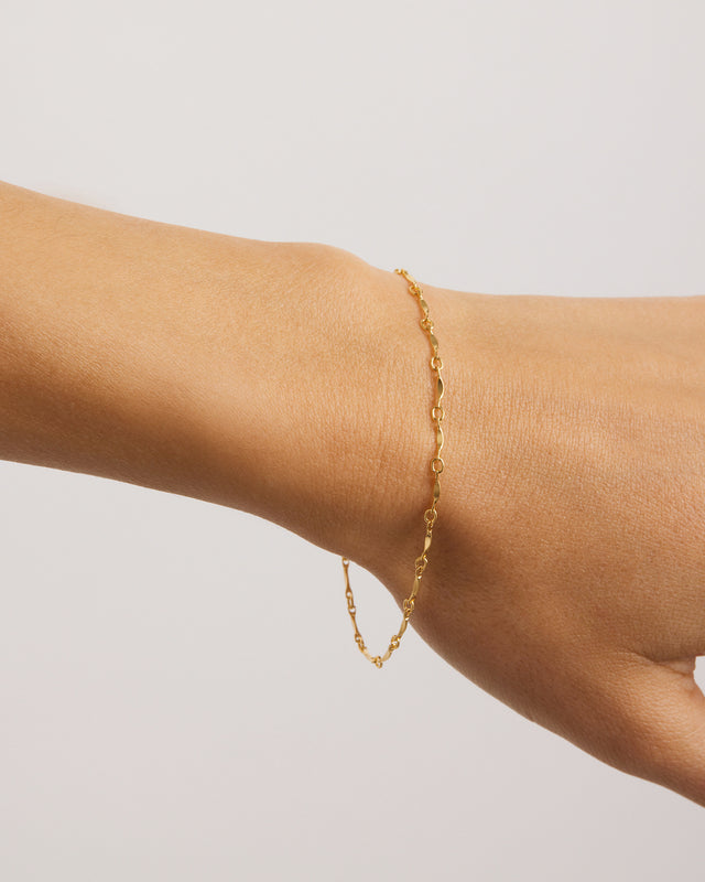 18k Gold Vermeil Leaf Chain Bracelet