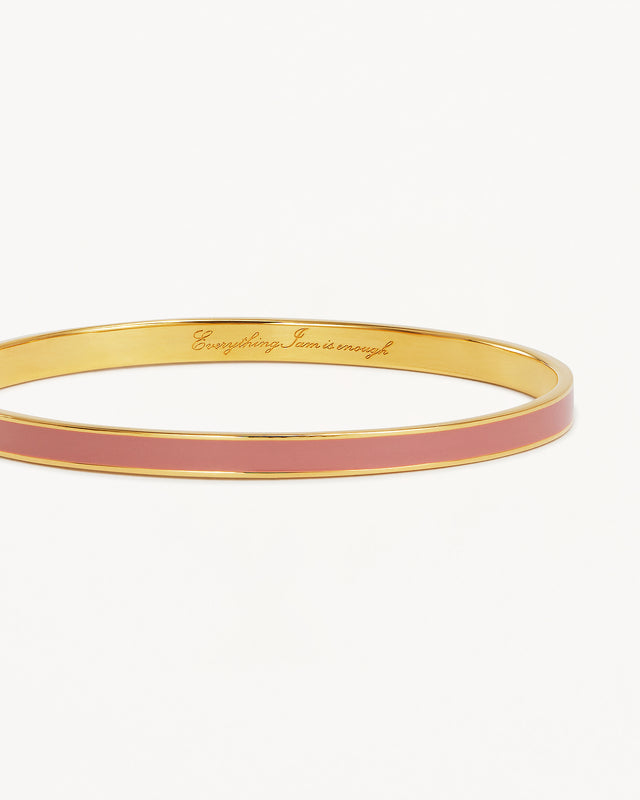 18k Gold Vermeil Born to Bloom Enamel Bangle - Pink Clay