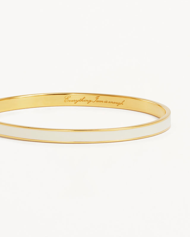 18k Gold Vermeil Born to Bloom Enamel Bangle - Bone