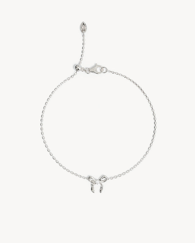 Sterling Silver Forever More Bow Bracelet
