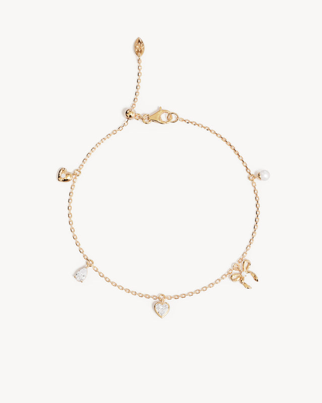 18k Gold Vermeil Forever Yours Charm Bracelet