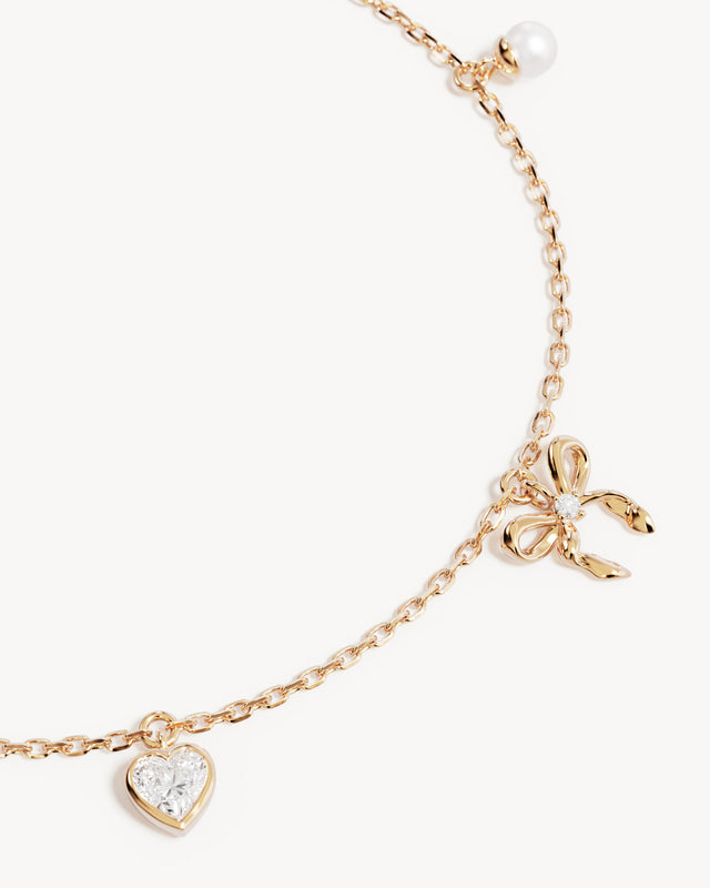 18k Gold Vermeil Forever Yours Charm Bracelet
