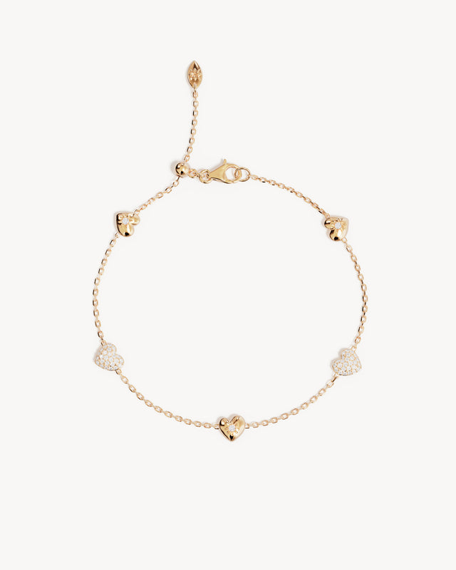 18k Gold Vermeil You Have My Heart Charm Bracelet