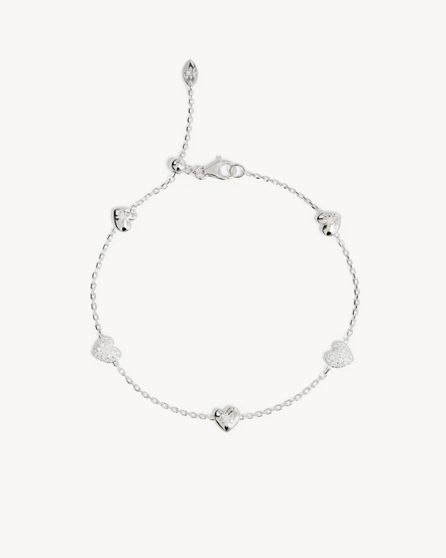Sterling Silver You Have My Heart Charm Bracelet