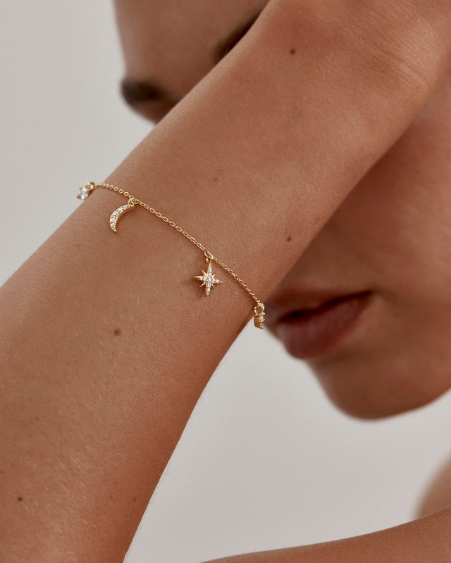 18k Gold Vermeil Celestial Skies Charm Bracelet
