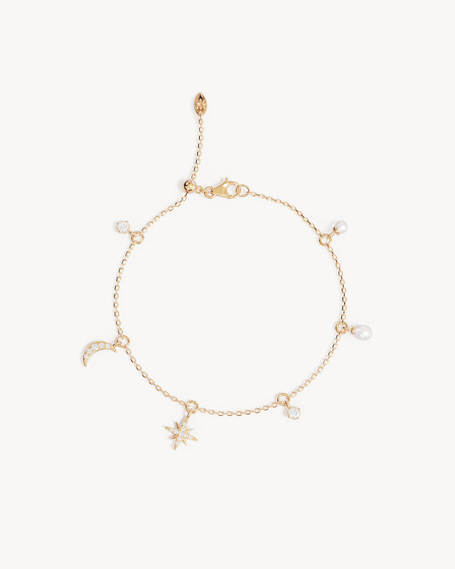 18k Gold Vermeil Celestial Skies Charm Bracelet