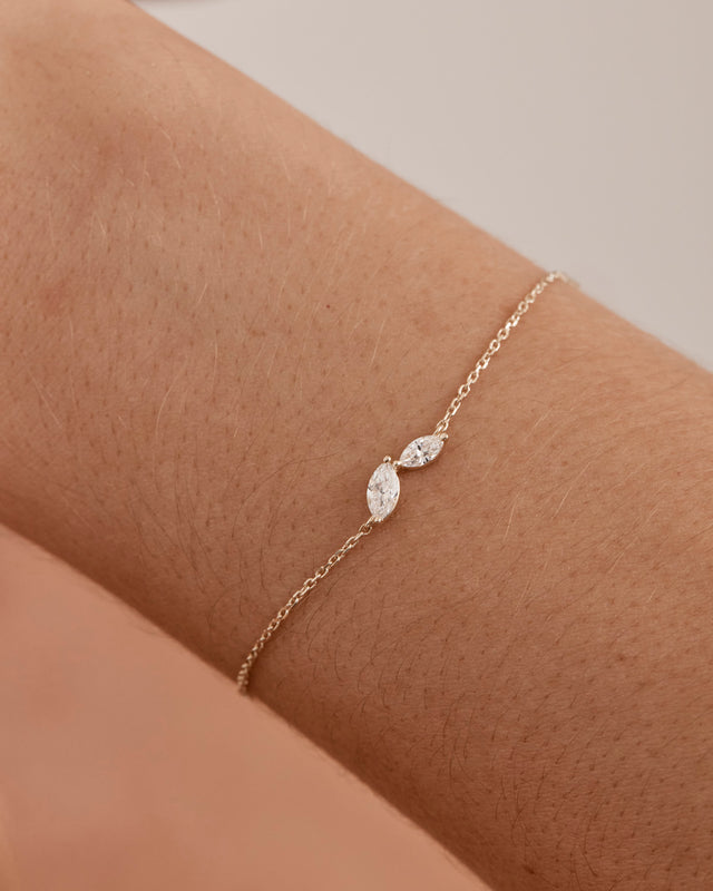 9k Solid Gold Whispering Petals 0.325ct Lab-Grown Diamond Bracelet
