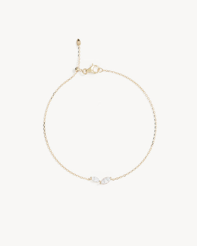 9k Solid Gold Whispering Petals 0.325ct Lab-Grown Diamond Bracelet