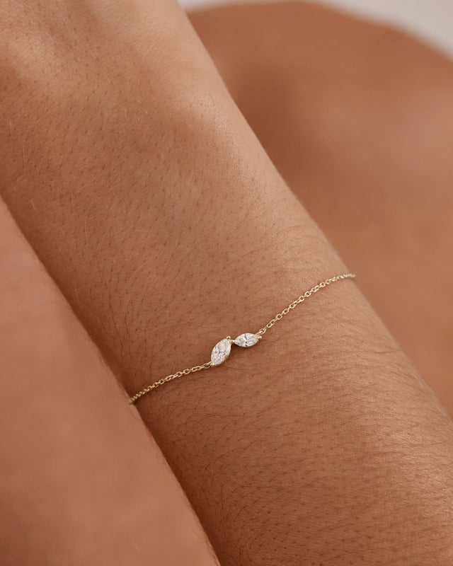 9k Solid Gold Whispering Petals 0.325ct Lab-Grown Diamond Bracelet