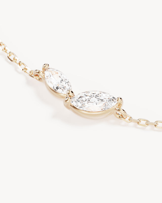9k Solid Gold Whispering Petals 0.325ct Lab-Grown Diamond Bracelet