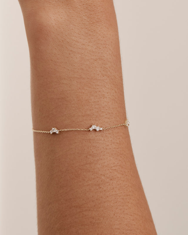 9k Solid Gold Sunlit Dew Lab-Grown Diamond Bracelet