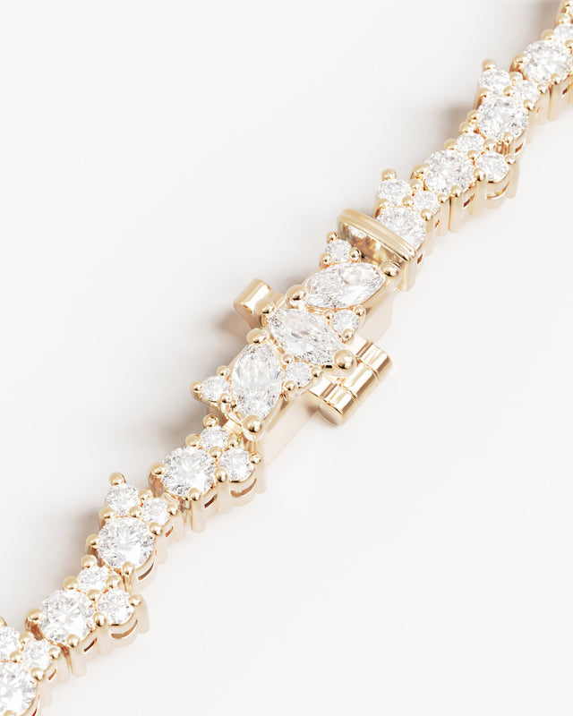 9k Solid Gold Sunlit Dew 3ct Lab-Grown Diamond Tennis Bracelet
