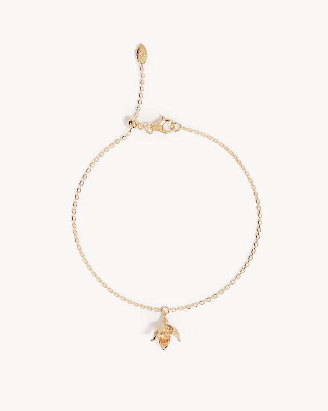 18k Gold Vermeil Snowdrop January Birth Flower Bracelet