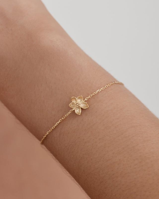 18k Gold Vermeil Violet February Birth Flower Bracelet