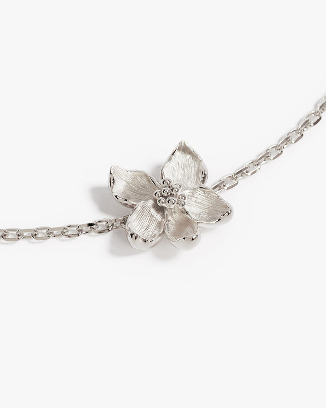 Sterling Silver Violet February Birth Flower Bracelet