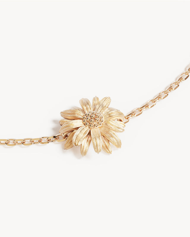 18k Gold Vermeil Daisy April Birth Flower Bracelet