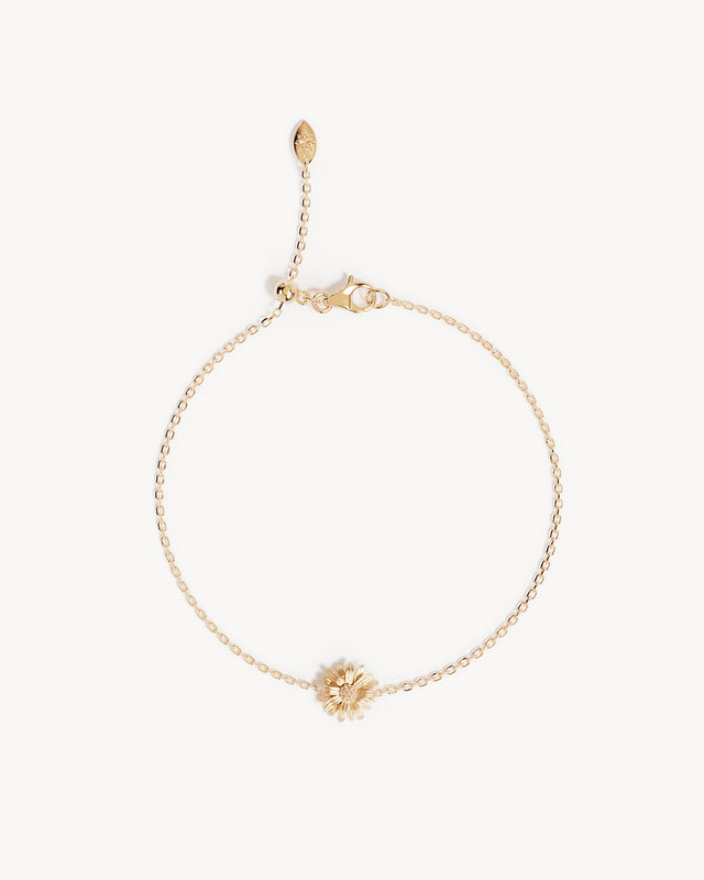 18k Gold Vermeil Daisy April Birth Flower Bracelet