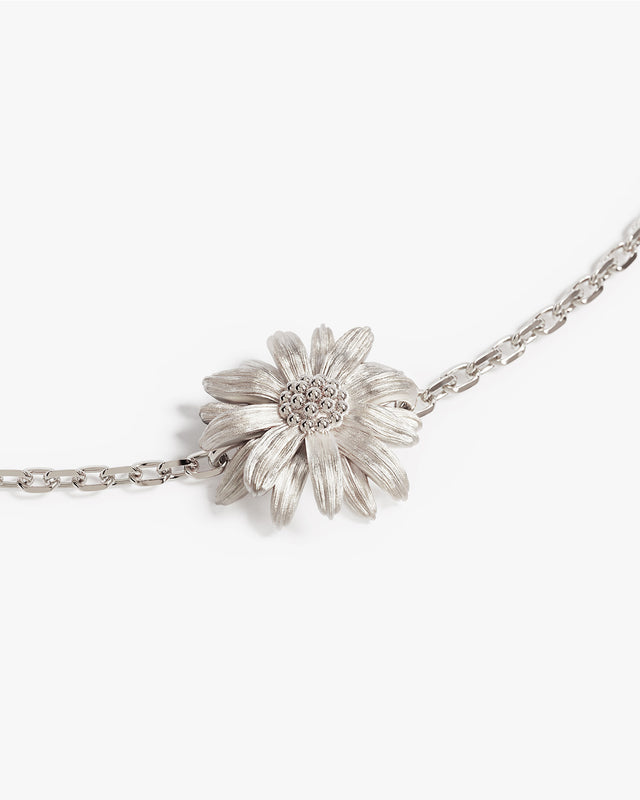 Sterling Silver Daisy April Birth Flower Bracelet