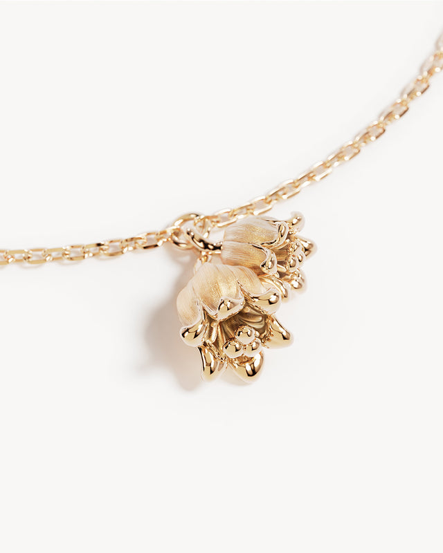 18k Gold Vermeil Lily of the Valley May Birth Flower Bracelet