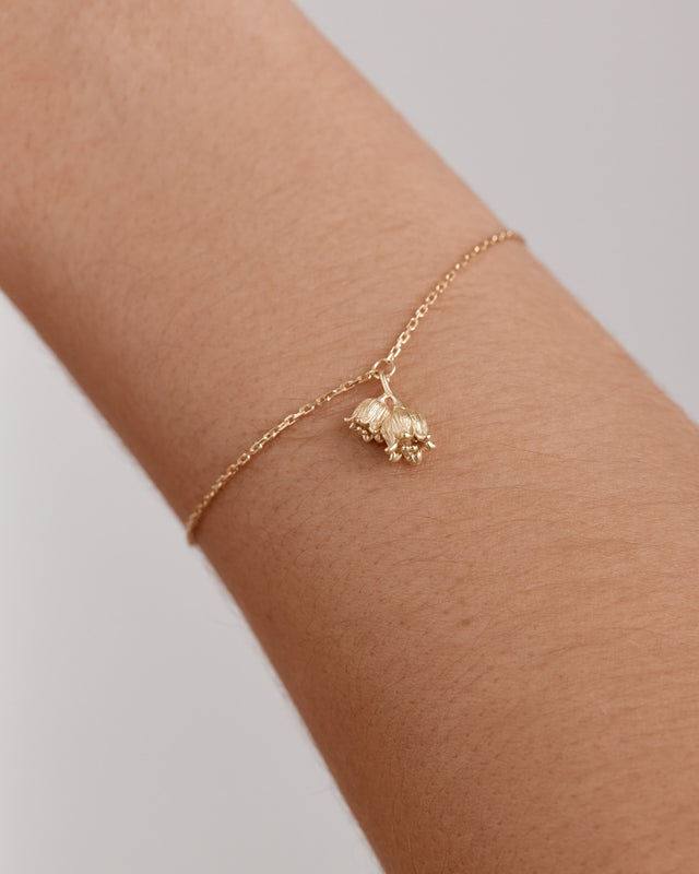 18k Gold Vermeil Lily of the Valley May Birth Flower Bracelet