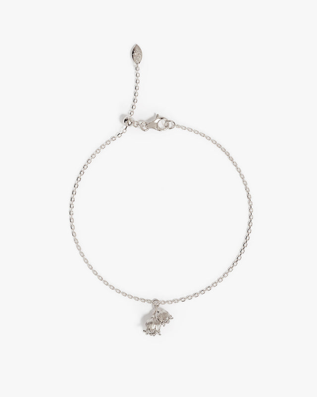 Sterling Silver Lily of the Valley May Birth Flower Bracelet