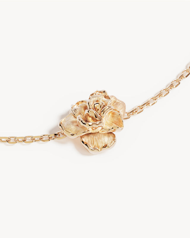 18k Gold Vermeil Rose June Birth Flower Bracelet