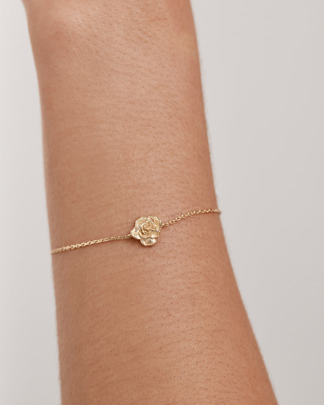 18k Gold Vermeil Rose June Birth Flower Bracelet