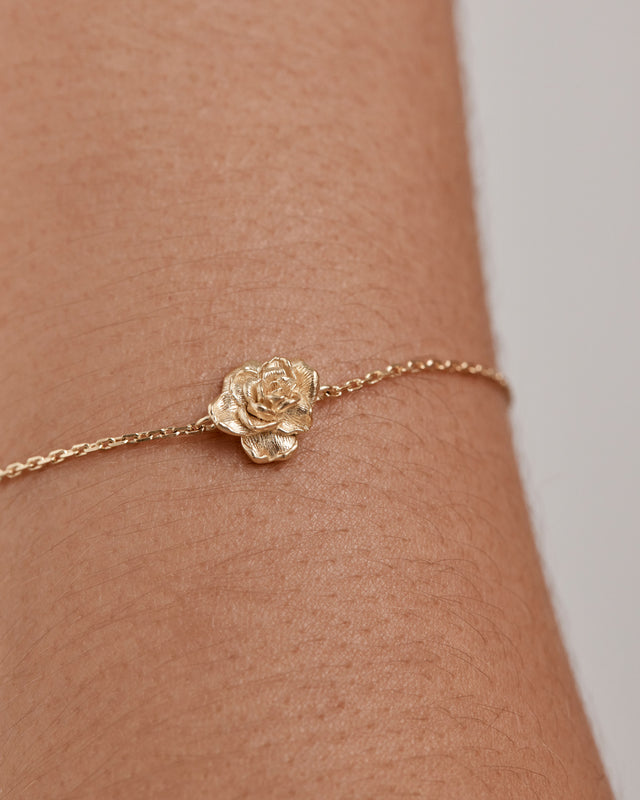 18k Gold Vermeil Rose June Birth Flower Bracelet