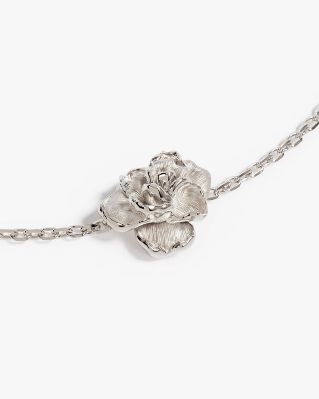 Sterling Silver Rose June Birth Flower Bracelet