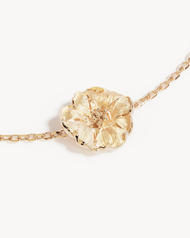 18k Gold Vermeil Morning Glory September Birth Flower Bracelet