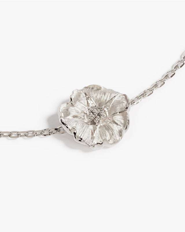 Sterling Silver Morning Glory September Birth Flower Bracelet