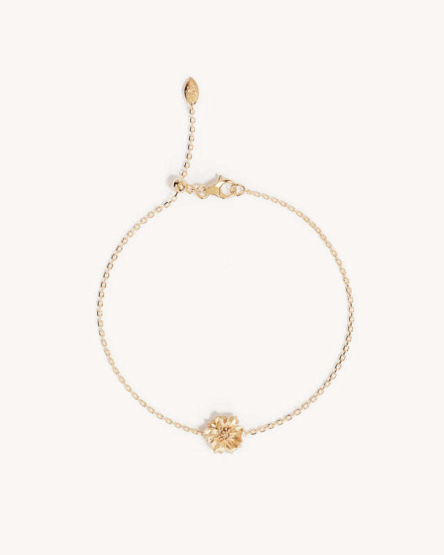 18k Gold Vermeil Cosmos October Birth Flower Bracelet