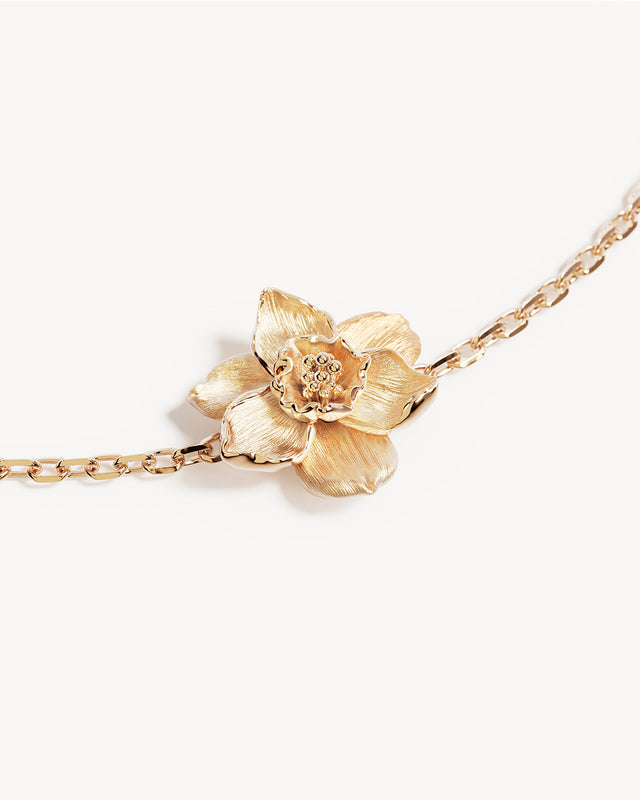 18k Gold Vermeil Narcissus December Birth Flower Bracelet