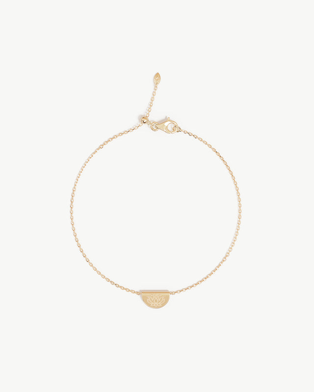 9k Solid Gold Lotus Bracelet